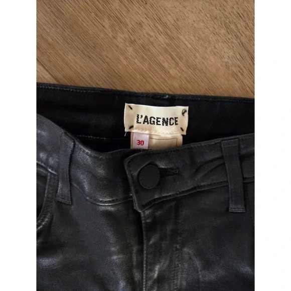L'AGENCE Black Coated High Rise Skinny Jeans‎ Size 30 - Picture 7 of 8